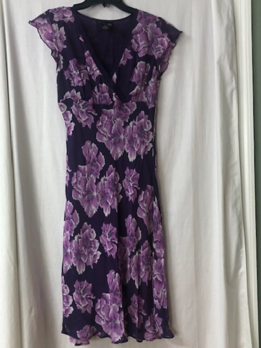 Style & Co Purple Floral Dress Size 4 Petite